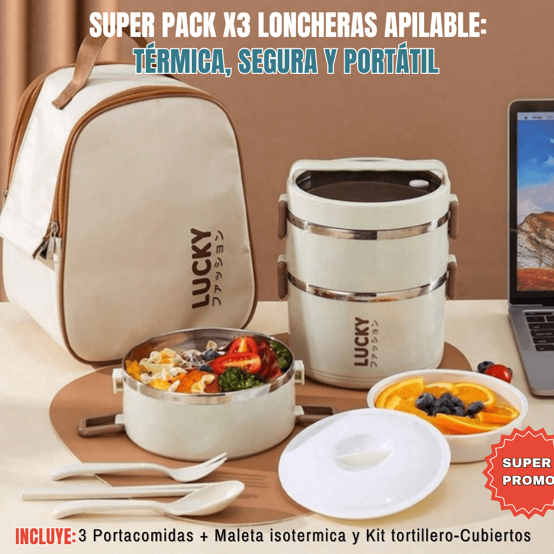 LUCKYBOX®: SET x3 + MALETA ISOTÉRMICA Y KIT TORTILLERO-CUBIERTOS ¡GRATIS!