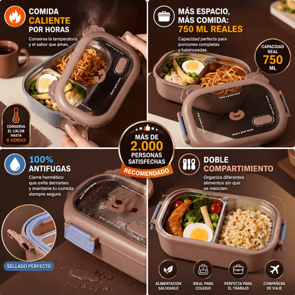 BearLunch™: PORTA COMIDA TERMICO - CALIENTE Y FRESCA EN CUALQUIER LUGAR