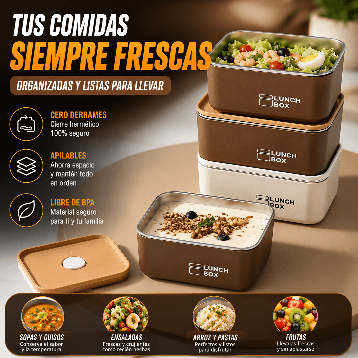SUPER PACK x3 PORTACOMIDAS TERMICOS + MALETA ISOTÉRMICA Y ¡OBSEQUIO!