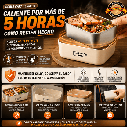 COMBO x3 PORTACOMIDAS TERMICOS + MALETA ISOTÉRMICA Y ¡OBSEQUIOS!